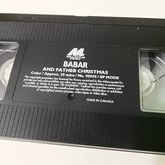 Babar and Father Christmas VHS 1985 Animated Holiday Movie - Picture 13 of 15